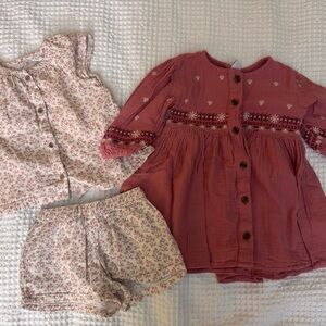 Old Navy Kids Floral Set - Rose and Cream